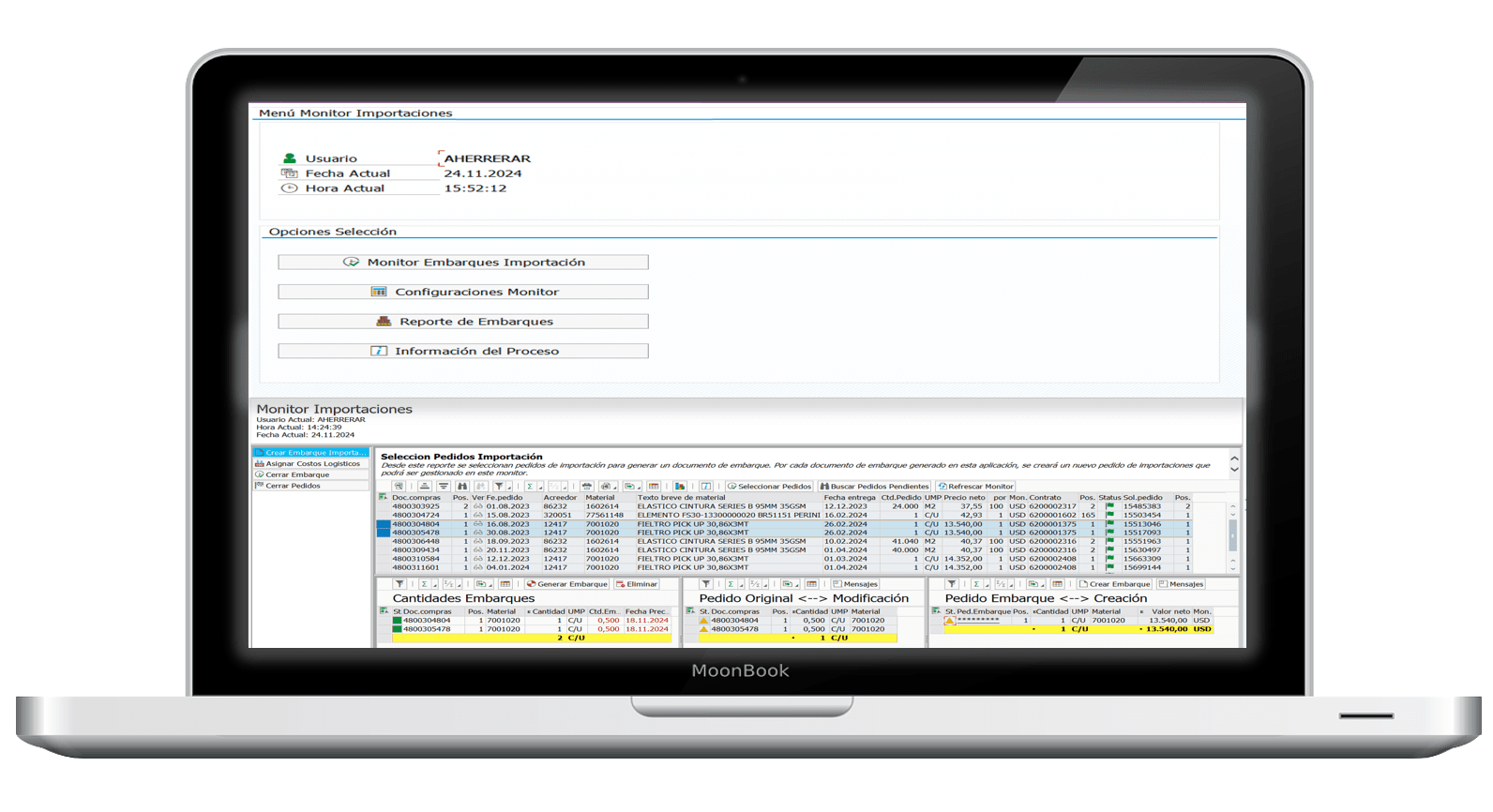 Monitor Proceso Importaciones